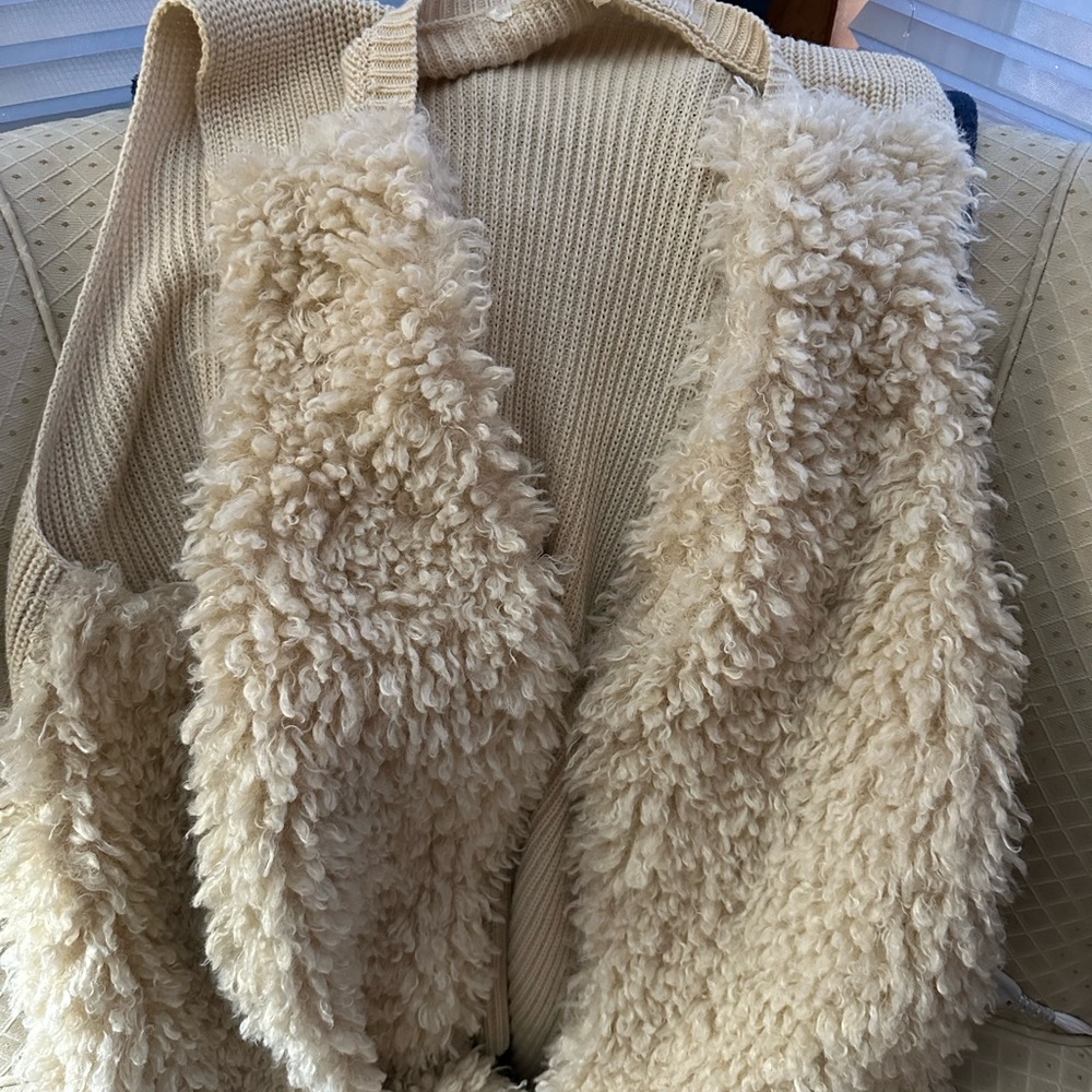 Cream Fuzzy Vest